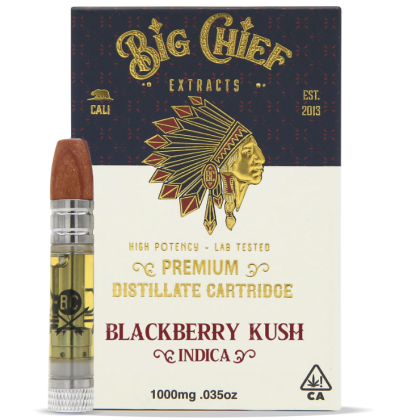 Big Chief Extracts - Premium Distillate Cartridge 1g - Blackberry Kush (Indica)