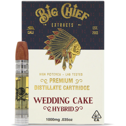 Big Chief Extracts - Premium Distillate Cartridge 1g - Wedding Cake (Hybrid)
