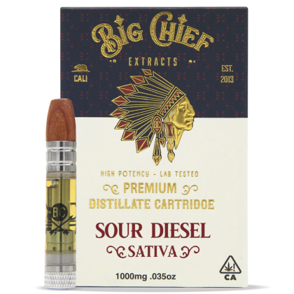 Big Chief Extracts - Premium Distillate Cartridge 1g - Sour Diesel (Sativa/Hybrid)